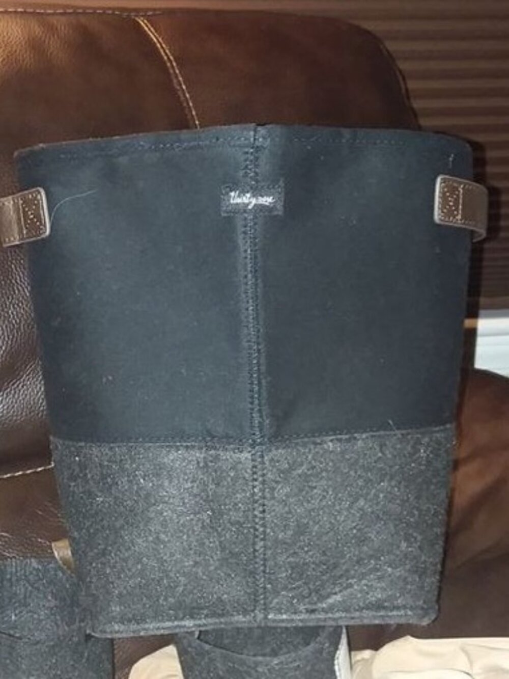 Thirty one Felt Storage Bin - Black with Brushed Graphite